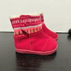 Toms Baby Girl Toddler Infant Boots Winter Boots Size 4 Warm Thick Sole